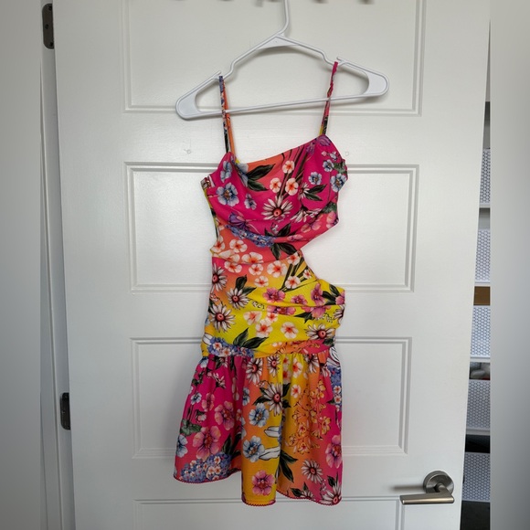 Agua by Agua Bendita Floral Pink Cade Mini Dress - Picture 4 of 6